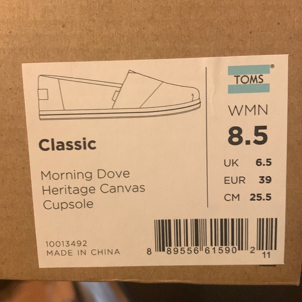 Morning Dove Canvas TOMS classic shoe